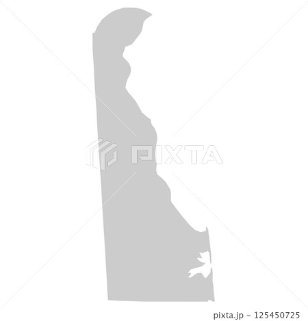Delaware, DE - grey silhouette map of US state. Vector illustration 125450725
