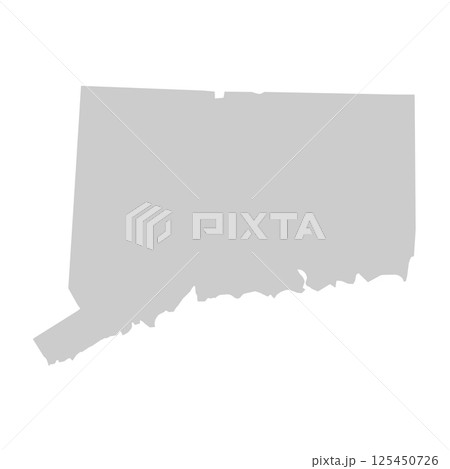 Connecticut, CT - grey silhouette map of US state. Vector illustration 125450726