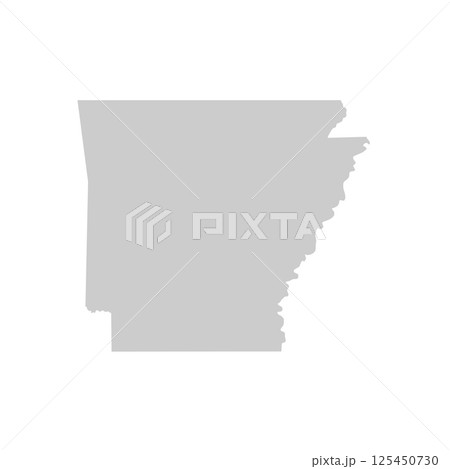 Arkansas, AR - grey silhouette map of US state. Vector illustration 125450730