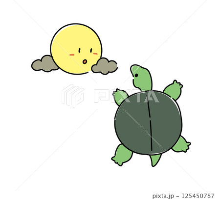 月とすっぽんのイラスト素材 [125450787] - PIXTA