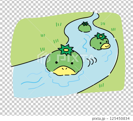 河童插畫 - 河童順流而下 河童插畫 - 河童順流而下 125450834