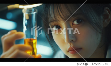 液体サンプルを調べる研究者（ai生成画像） 125451240