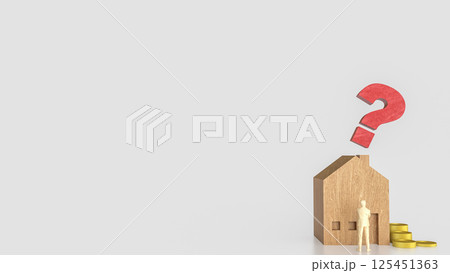 The House and question mark for real estate or property concept 3d rendering. 125451363