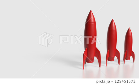 The Red rocket on white Background 3d Rendering. The Red rocket on white Background 3d Rendering. 125451373