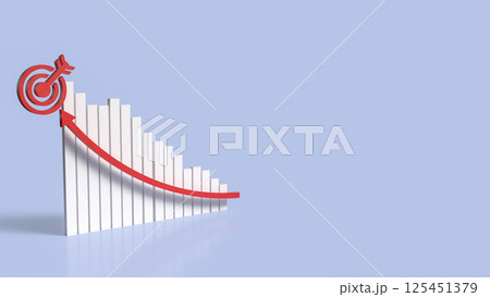 The Target and chart for Business concept 3d Rendering. 125451379
