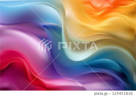 Abstract composition of colorful waves with smooth color transitions. Abstract composition of colorful waves with smooth color transitions. 125451810