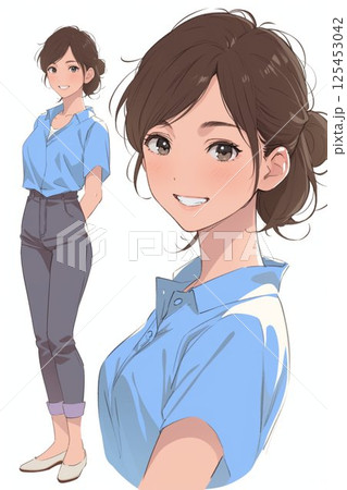 女性エンジニア_全身とバストアップ_2 125453042