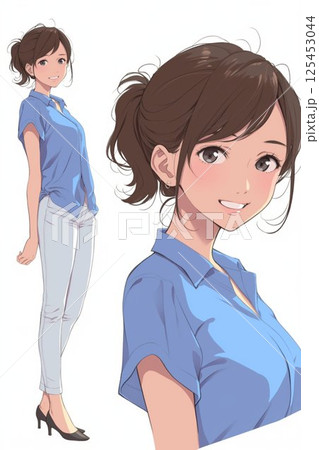 ビジネスウーマン_全身とバストアップ_1 ビジネスウーマン_全身とバストアップ_1 125453044