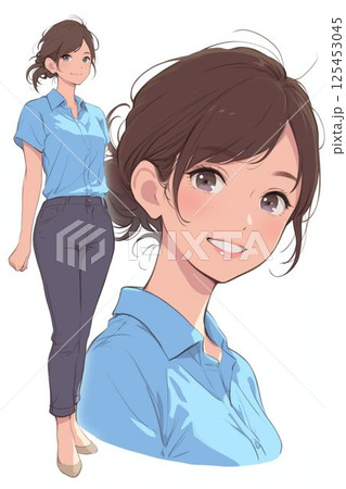 女性エンジニア_全身とバストアップ_1 125453045