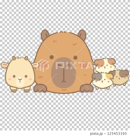 Capybara and friends  125453193