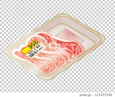 包裝中的肉的插圖 包裝中的肉的插圖 125453540