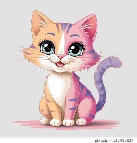 茶ピンクかわいい猫 茶ピンクかわいい猫 125453827