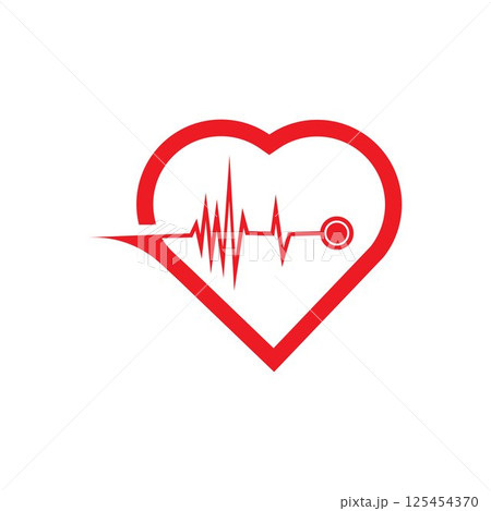 art design health medical heart beat pulse 125454370