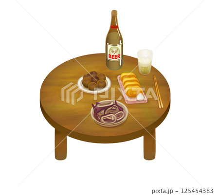 昭和感あふれる食卓のイラスト 125454383