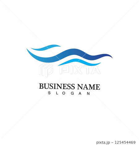 Water wave icon vector 125454469