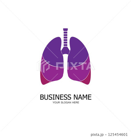 lung health care logo icon design template 125454601