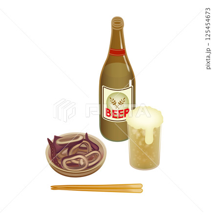 晩酌セットのおしゃれなイラスト 125454673