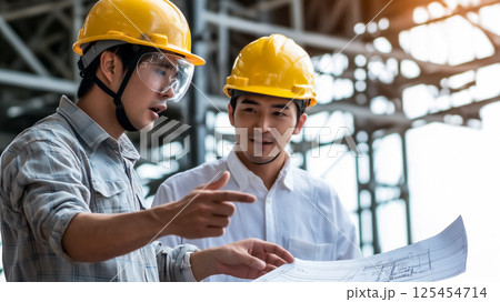 都市の未来とインフラ計画、賢明なエンジニアが楽観的に見上げる、未来的な企業の雰囲気 都市の未来とインフラ計画、賢明なエンジニアが楽観的に見上げる、未来的な企業の雰囲気 125454714