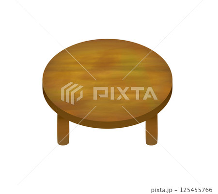 昭和感のあるレトロなちゃぶ台のイラスト 125455766