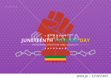 Colorful Freedom Day Poster with Equality Message and Fist 125455807