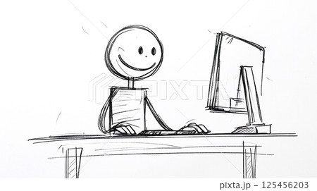 デスクワーク 125456203