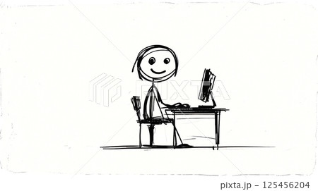 デスクワーク 125456204
