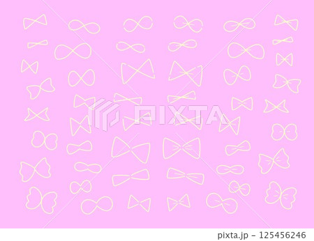 かわいい線画のリボンのイラスト素材 かわいい線画のリボンのイラスト素材 125456246