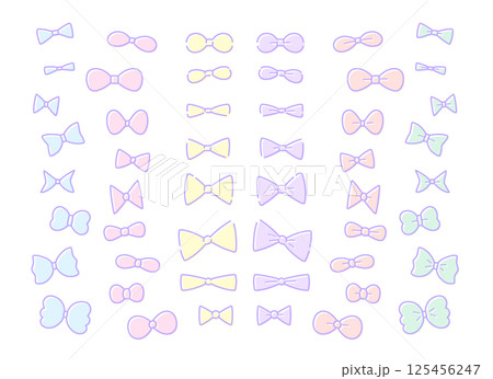 カラフルなかわいいリボンのイラスト素材 カラフルなかわいいリボンのイラスト素材 125456247