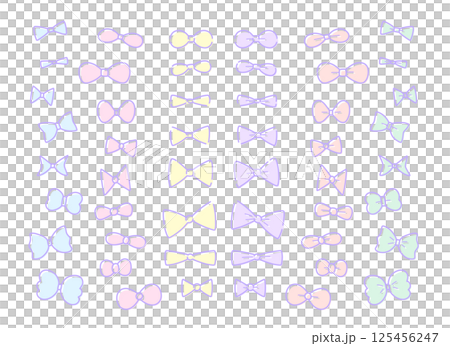 カラフルなかわいいリボンのイラスト素材 カラフルなかわいいリボンのイラスト素材 125456247