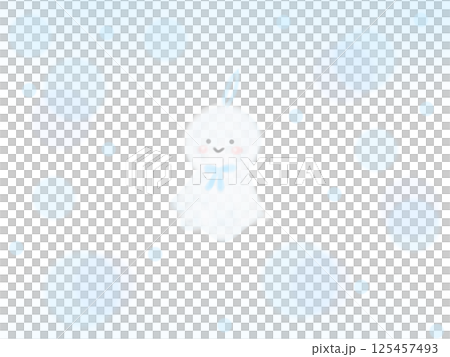 水彩の水玉模様とてるてる坊主 125457493