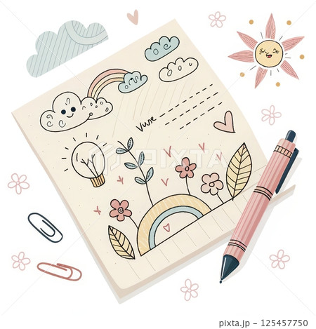 Doodles on a Sticky Note 125457750
