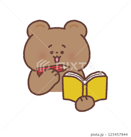 メモをとるかわいいクマ 125457944