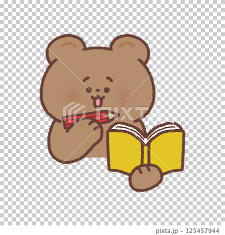 メモをとるかわいいクマ 125457944
