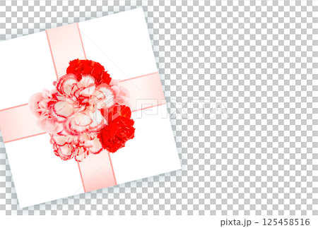 Mother's Day background material, stylish carnation, message card, png 125458516