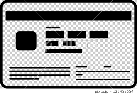 下一張「我的號碼卡」（個人號碼卡）背面的插圖向量黑白圖示2026年新設計 125458554