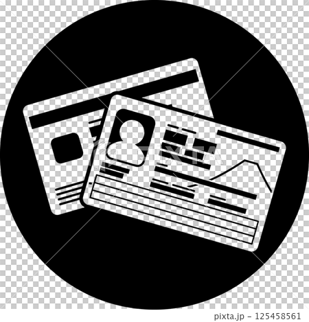 下一張我的號碼卡（個人號碼卡）正面和背面的插圖向量黑白圖示2026年新設計 125458561