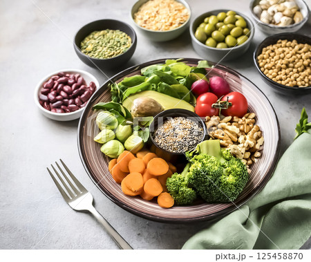 ヴィーガン用プラントベース食のイメージ素材 125458870