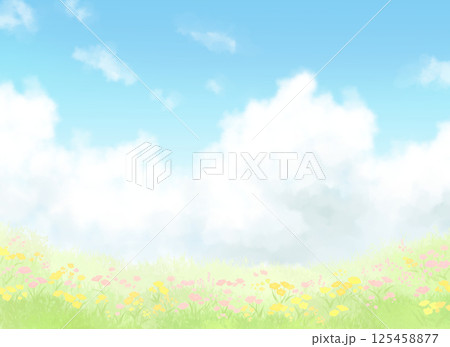 花畑のある風景 花畑のある風景 125458877