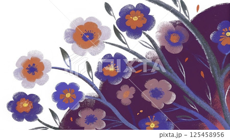 floral bouquet set. Gift with flower blossom background  125458956