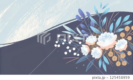 floral bouquet set. Gift with flower blossom background  125458959