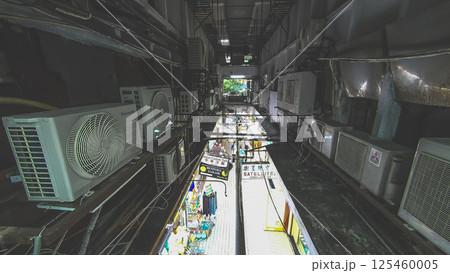 Sept 30 2023 Commercial Alley with Shops, Air Conditioners, HK Sept 30 2023 Commercial Alley with Shops, Air Conditioners, HK 125460005