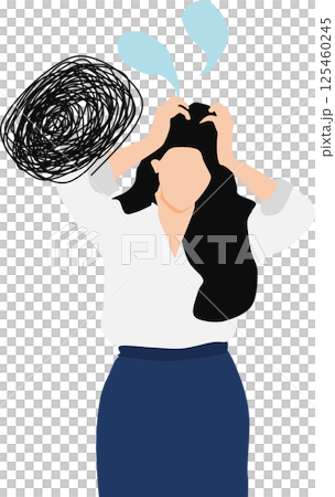 Illustration of a woman having trouble at work Illustration of a woman having trouble at work 125460245