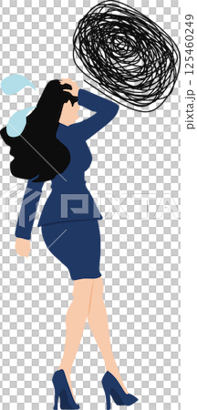 Illustration of a woman having trouble at work 125460249