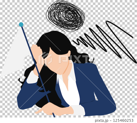 Illustration of a woman having trouble at work 125460253