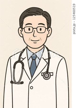 聴診器をかけた医者 125460519