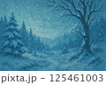雪が降る幻想的な風景 125461003