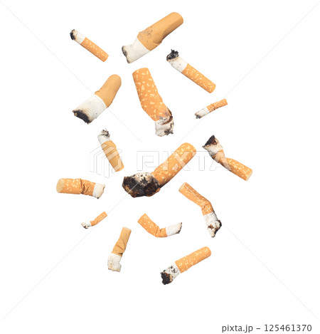 cigarette collection isolated on white background butts 125461370