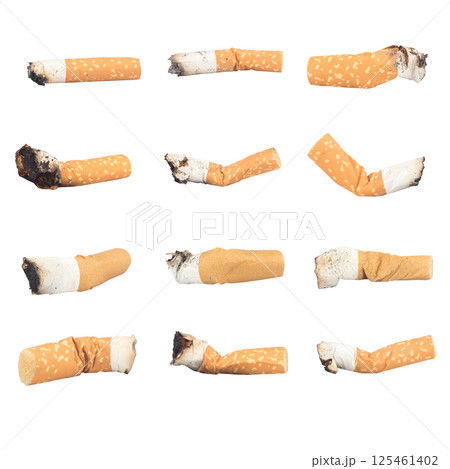 cigarette collection isolated on white background butts 125461402