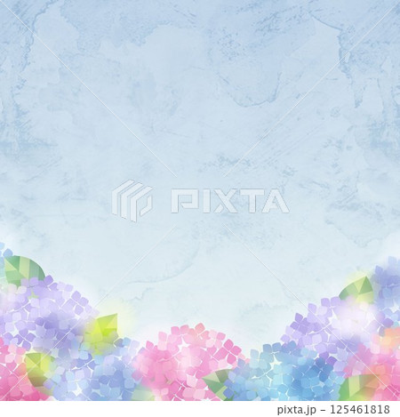 紫陽花の水彩風イラスト、背景素材 125461818