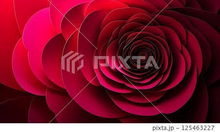 Beautiful close up of a red rose with petals on a black background symbolizing love and romance 125463227